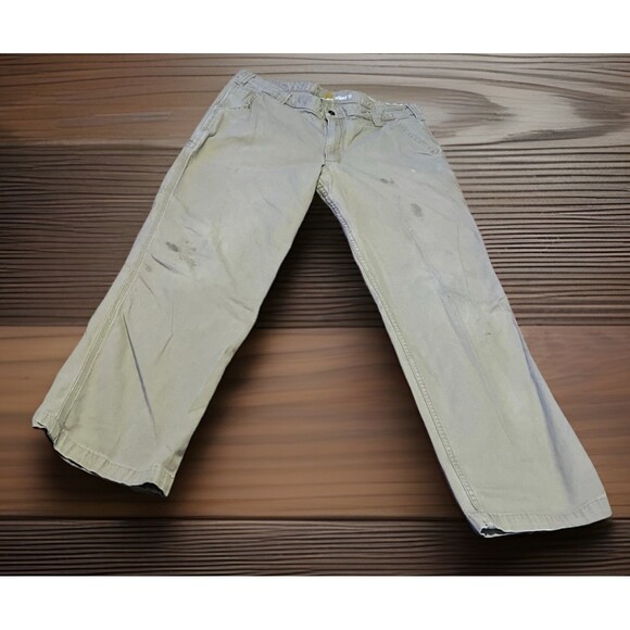 Carhartt Other - Carhartt Relaxed Fit Carpenter Pants Mens 38x32 Tan Canvas Distressed
